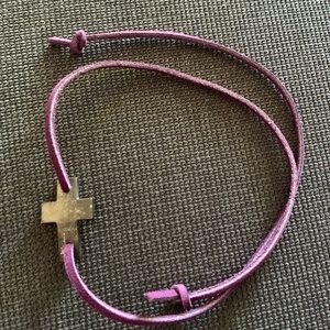 Cross purple wrap bracelet